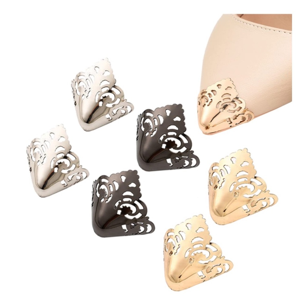 Elegant Shoe Heel Protectors in Gold and Silver
